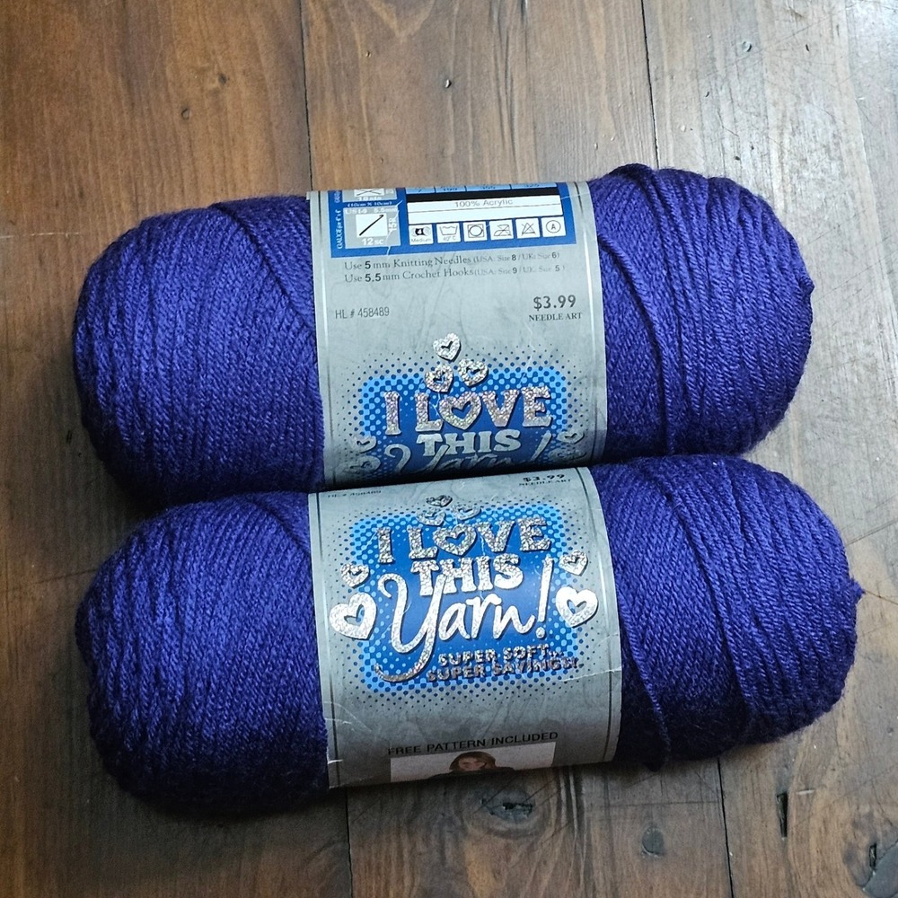 Hobby Lobby I Love This Yarn 300 Grape 100% Acrylic Medium 4 Worsted 2 Skeins